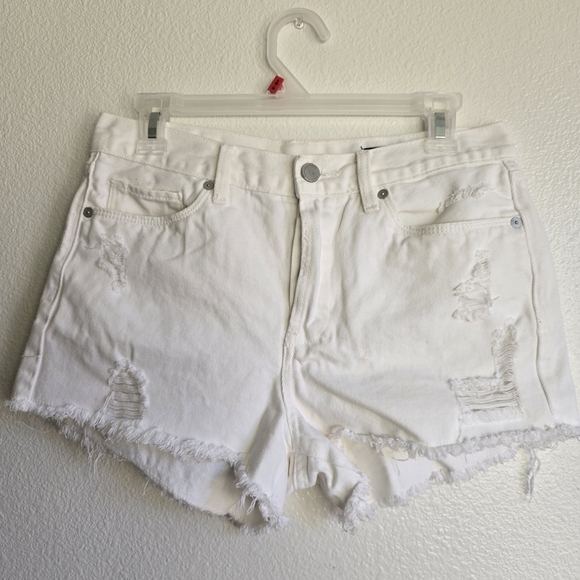 Blank NYC White Distressed Jean Shorts - Picture 1 of 9